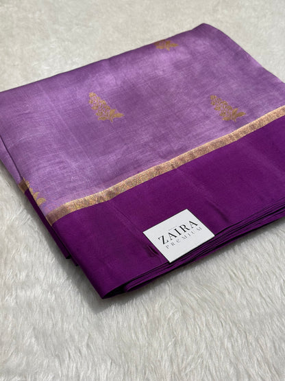 Lavender Magenta Contrast Handwoven Paper Mango silk