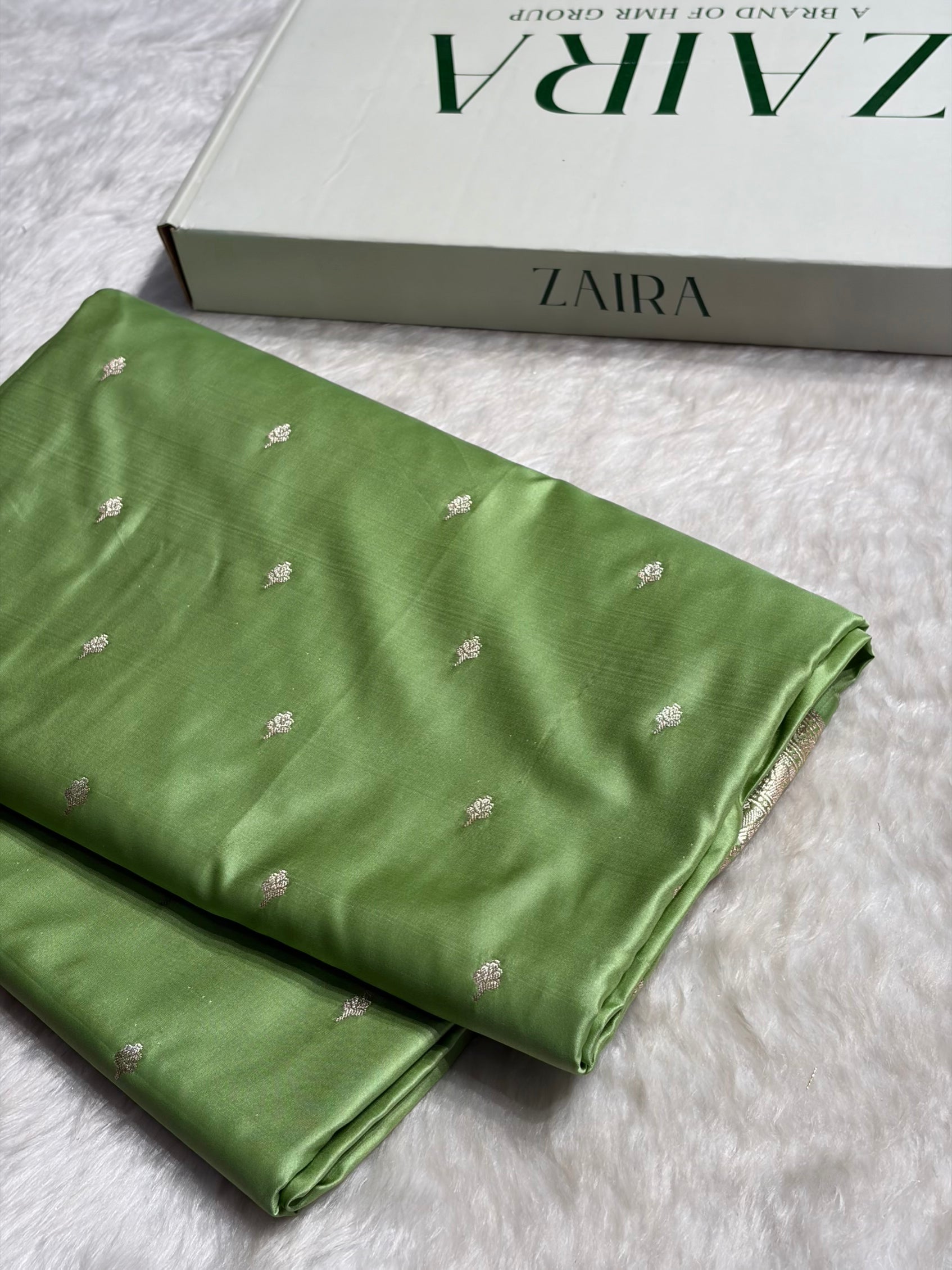 Pista Green Shades Motif Booti Mashru Silk Saree MSM-57