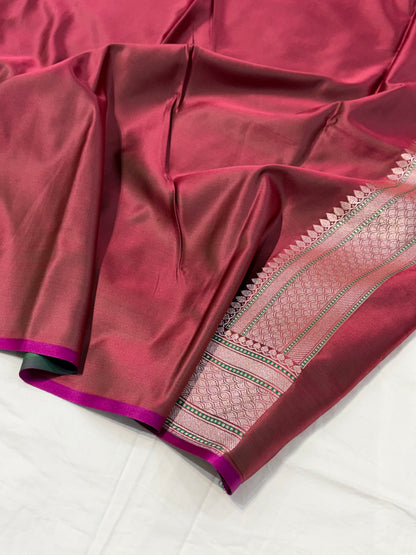 Rusty Mauve Shade With Booti Pattern Mashru Silk Saree