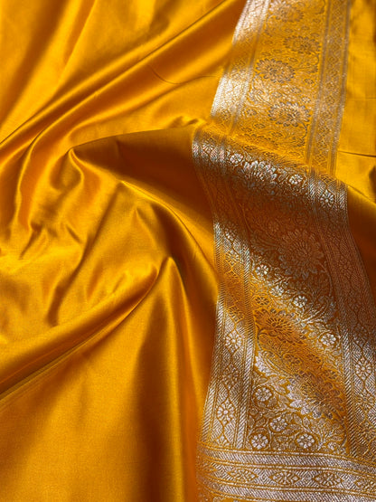 Lavender with Mustard Booti Satin Katan Silk saree SK29