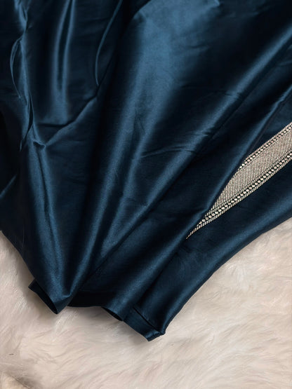 Firozi Shades Scallop Mashru Silk Saree MS20