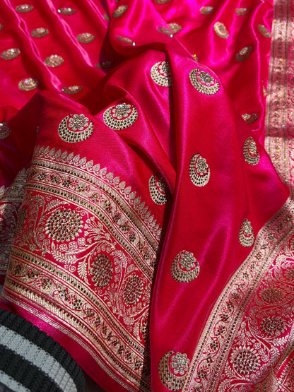 Chand Tara Cross Rani Boota With Traditional Banarasi Swarovski Work BSS04 (R)