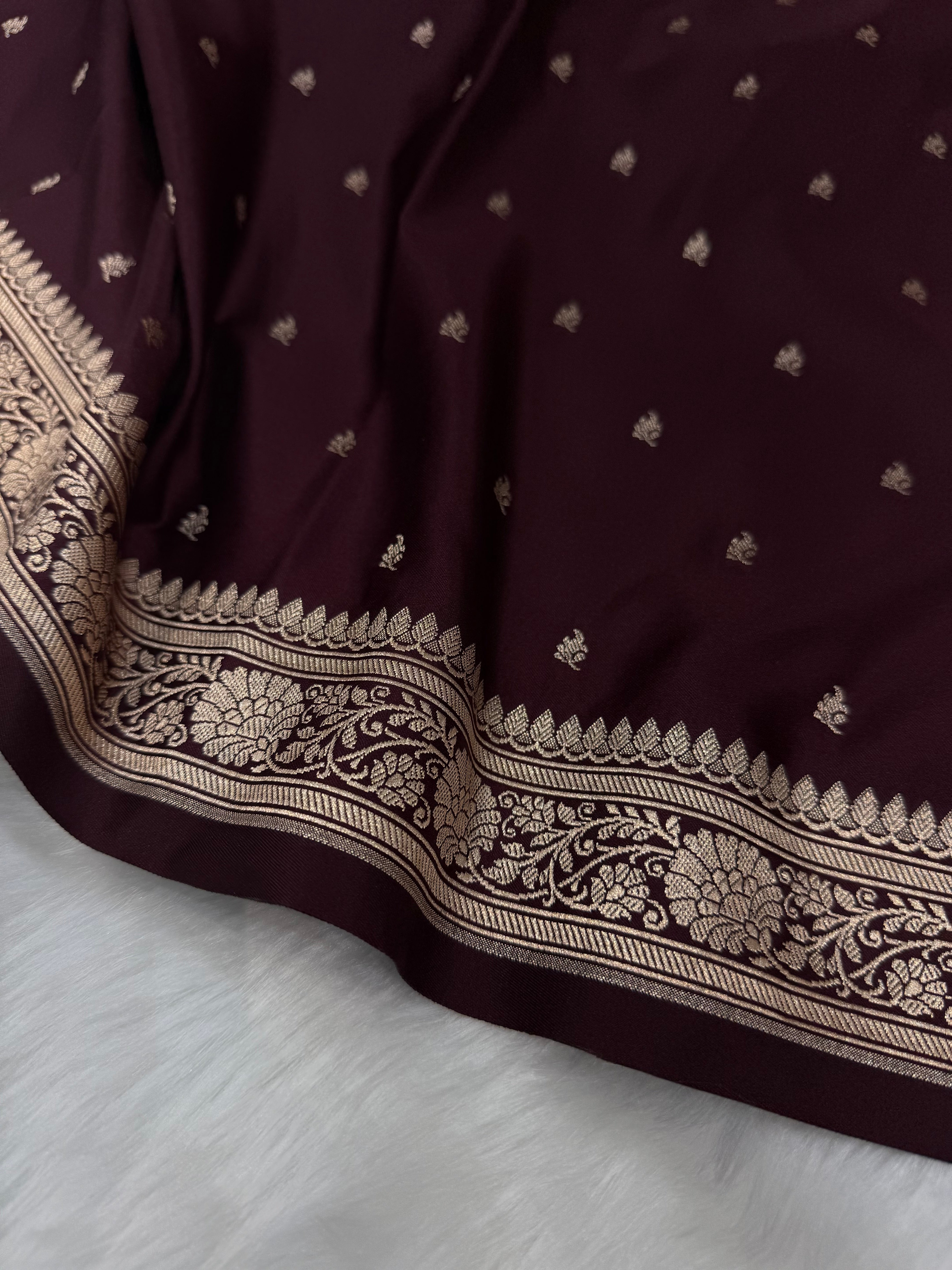Chocolate shades Mashru Silk Saree for Festive Seasons
