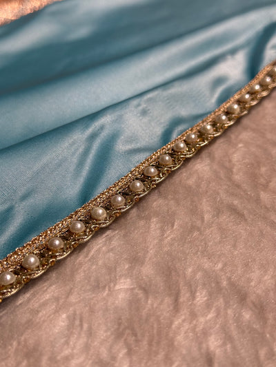 Banarasi Satin Katan Silk Saree In Sky Blue Shades with gotta Patti