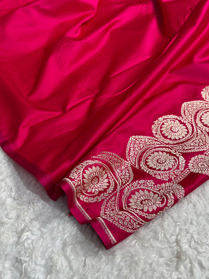Cross Rani Shades Banarasi Boota Pattern Floral Mashru Silk Saree MSM-110