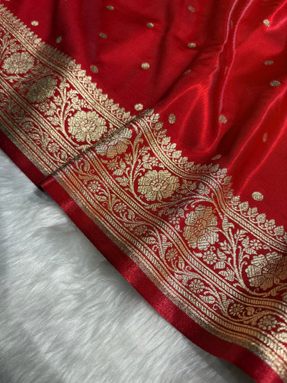Satin Silk Dot Booti in Red Shades SS08