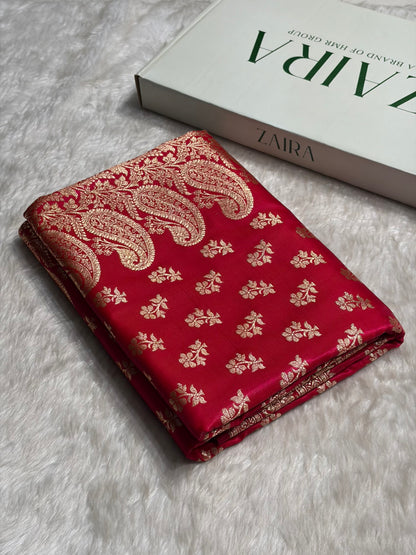 Rani Shades Banarasi Satin Silk Saree SS34