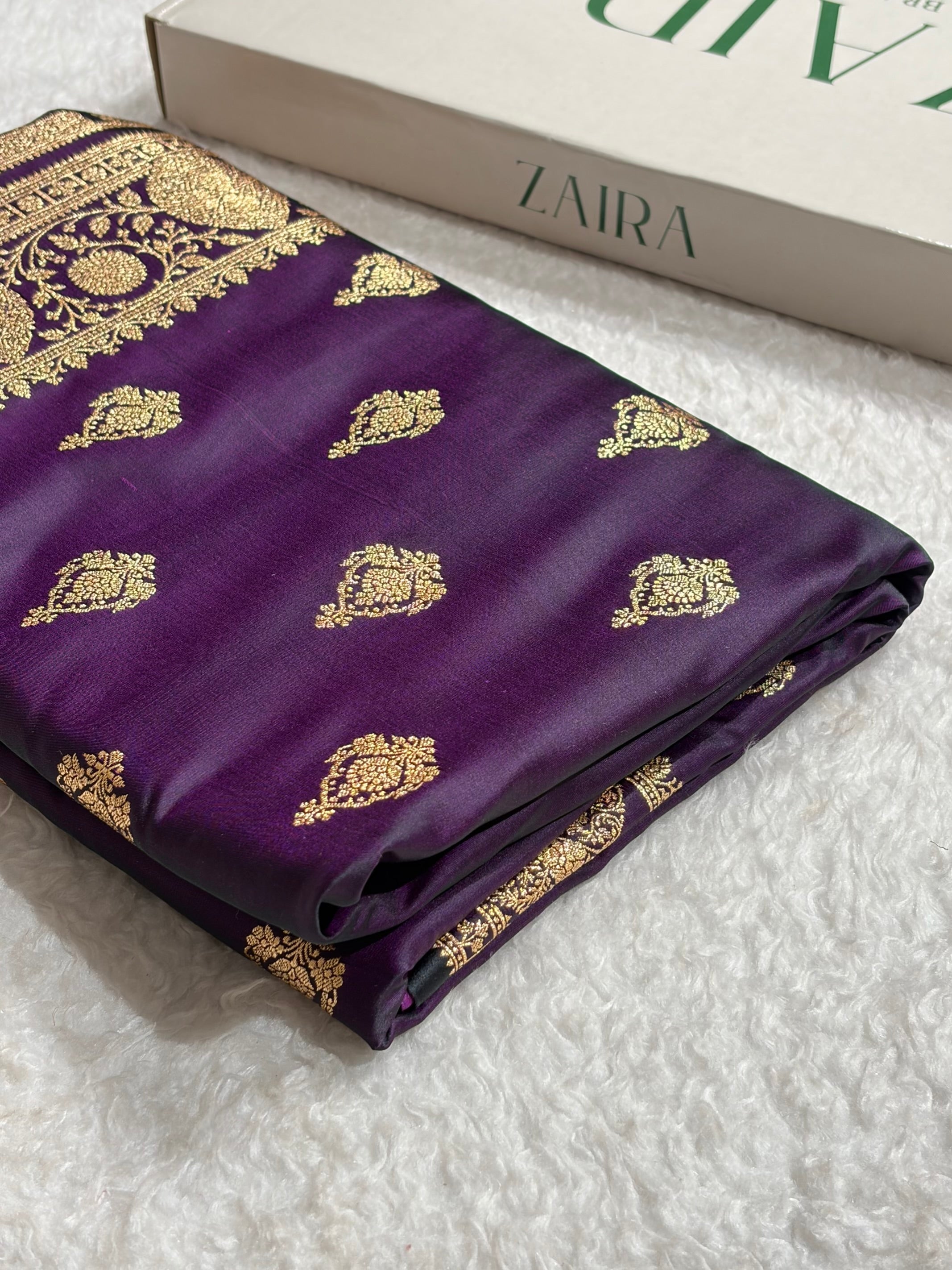 Banarasi Satin Katan Saree With Boota in Cross Wine Shades SK98