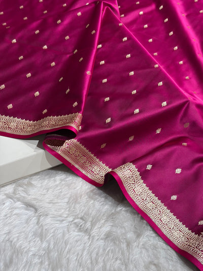 Wine Shade With Booti Pattern Mashru Silk Saree