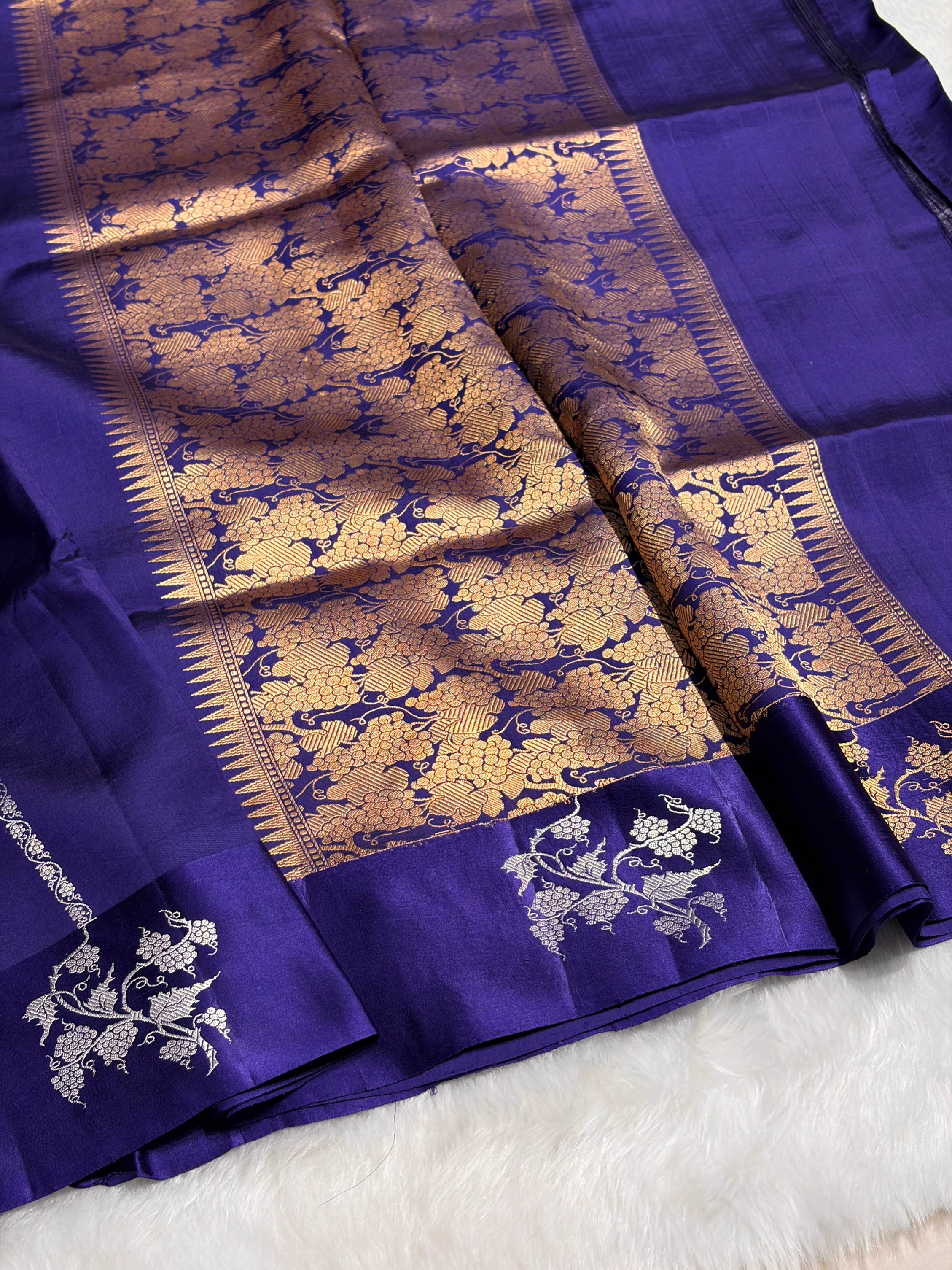 Purple Shades Boota Handwoven Pure Raw Mango Silk RM-11