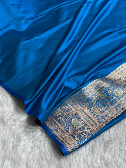Firozi Banarasi Minakari Boota Katan Silk Saree