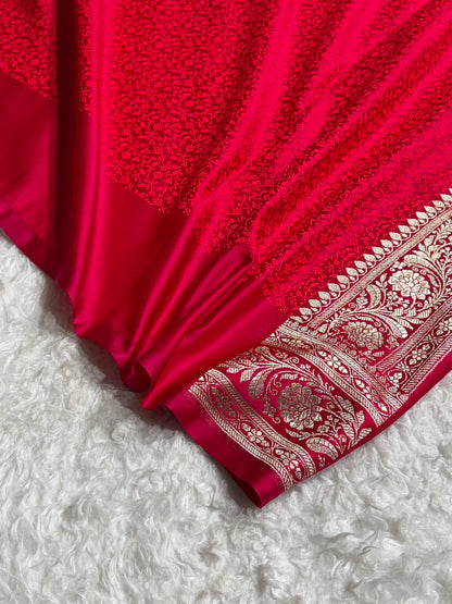 Cross Rani Shades Banarasi Boota Pattern Floral Mashru Silk Saree MSM-120