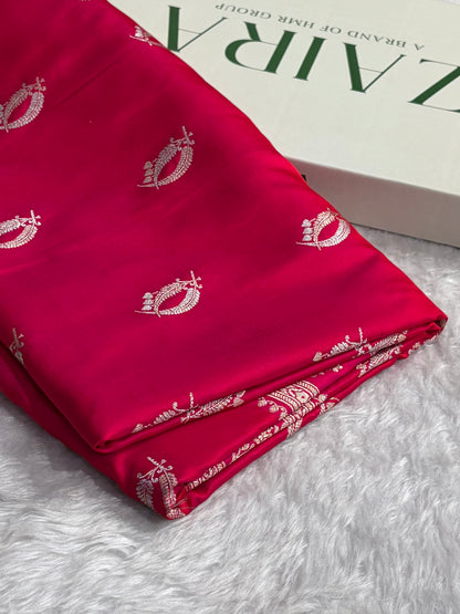 Cross Rani Shades Banarasi Boota Pattern Floral Mashru Silk Saree MSM-112