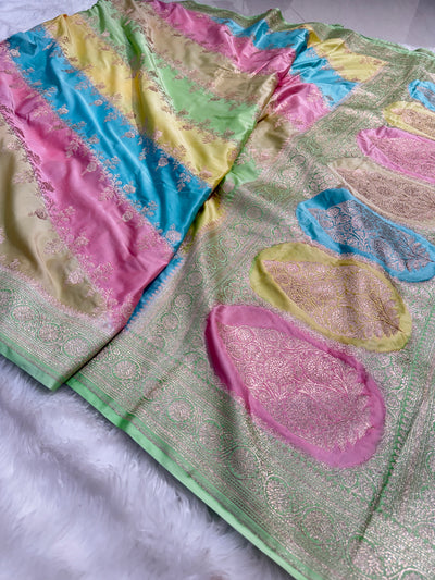 Multi Shades Rangkart Mashru Silk Saree MSRK01