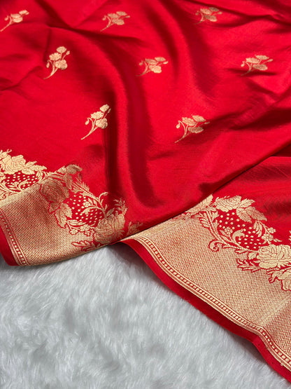 Red Shades Handwoven Pure Raw Mango Silk RM-55