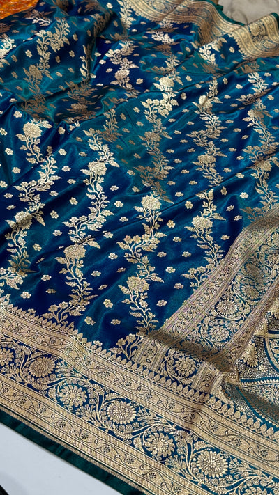Ultra Light Weight Satin Silk Cross in Peacock Green Shades