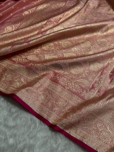 Katan Silk Saree In Baby Pink Shades SK08