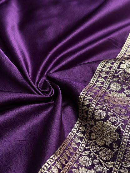 Dark Purple Shades Boota Mashru Silk Saree MS24