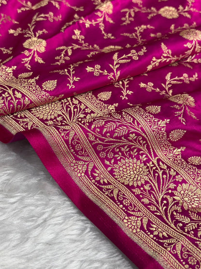 Rani Banarasi Jaal Katan Silk Saree SKM37