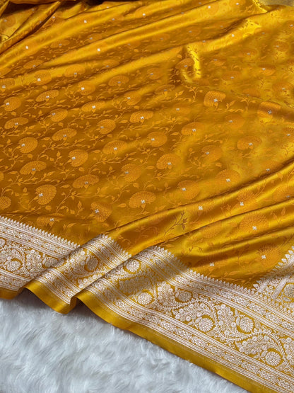 Mustard Shades Tanchoi Motif Mashru Silk Saree MST-11