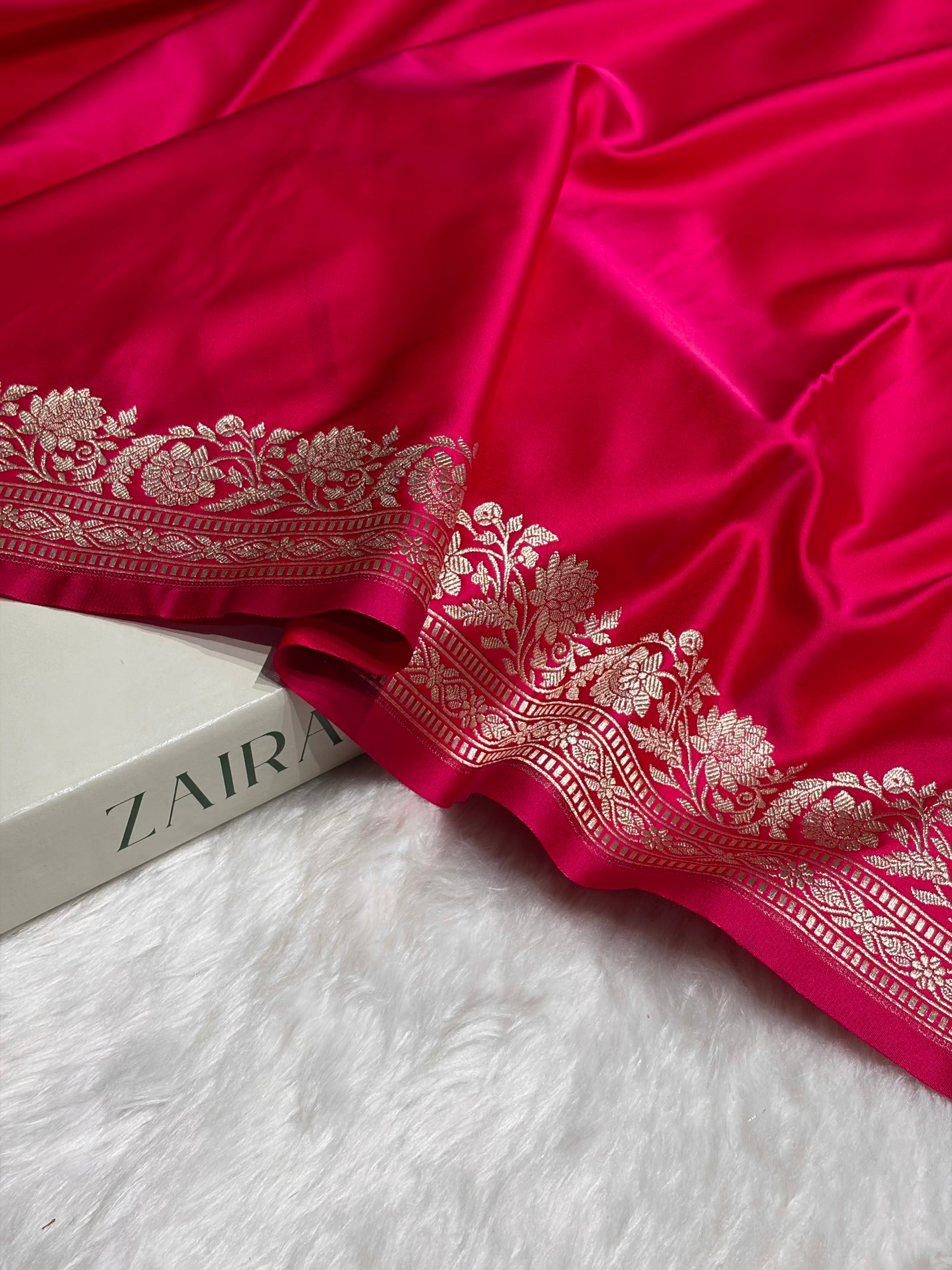 Cross Rani Boota With Floral Border Mashru Silk Saree MSM-94