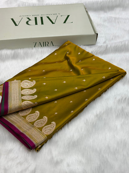 Mehendi Green Mashru Silk Saree for Festive Seasons