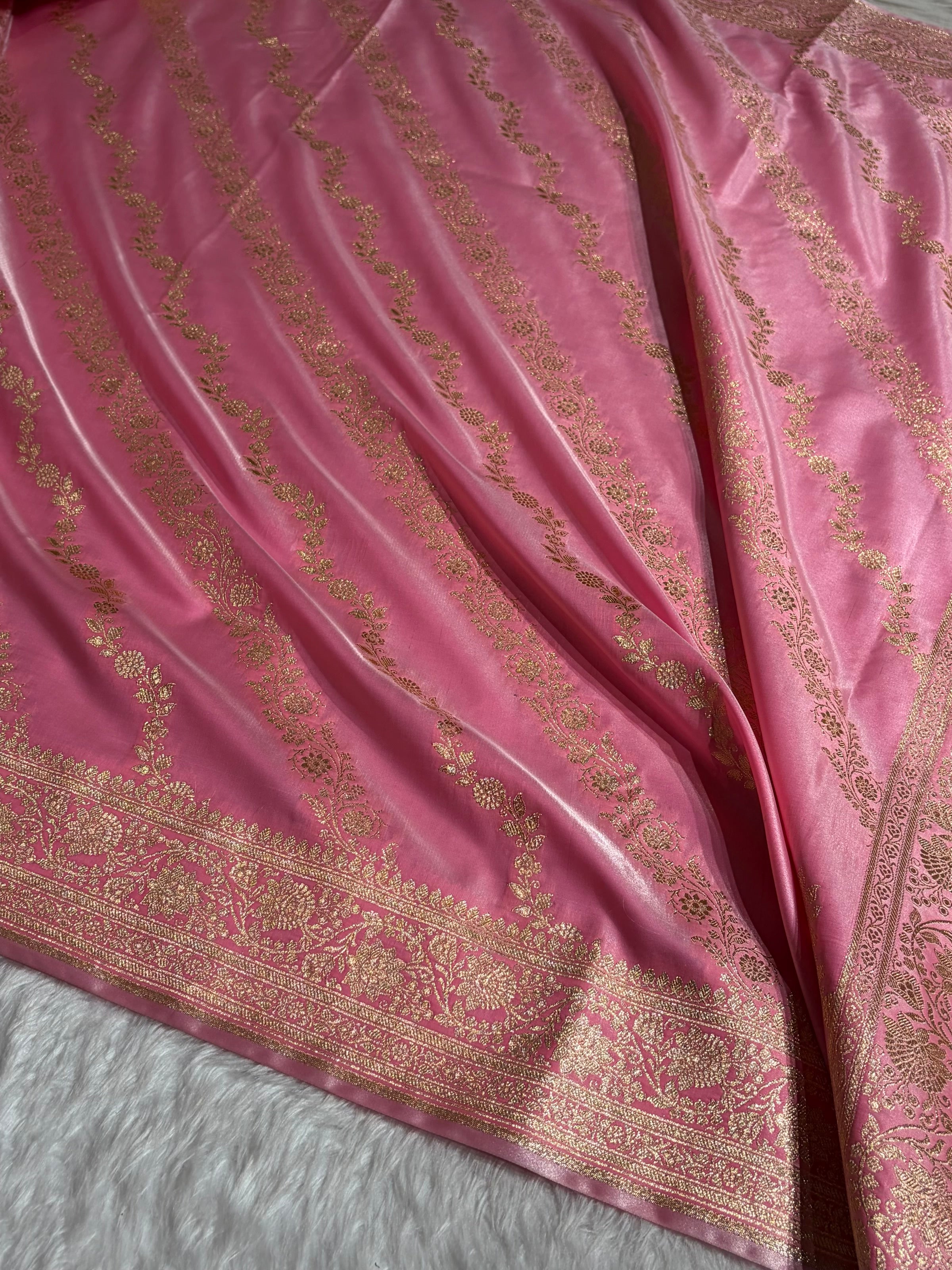 Ultra Light Weight Satin Silk Baby Pink Cross SS10
