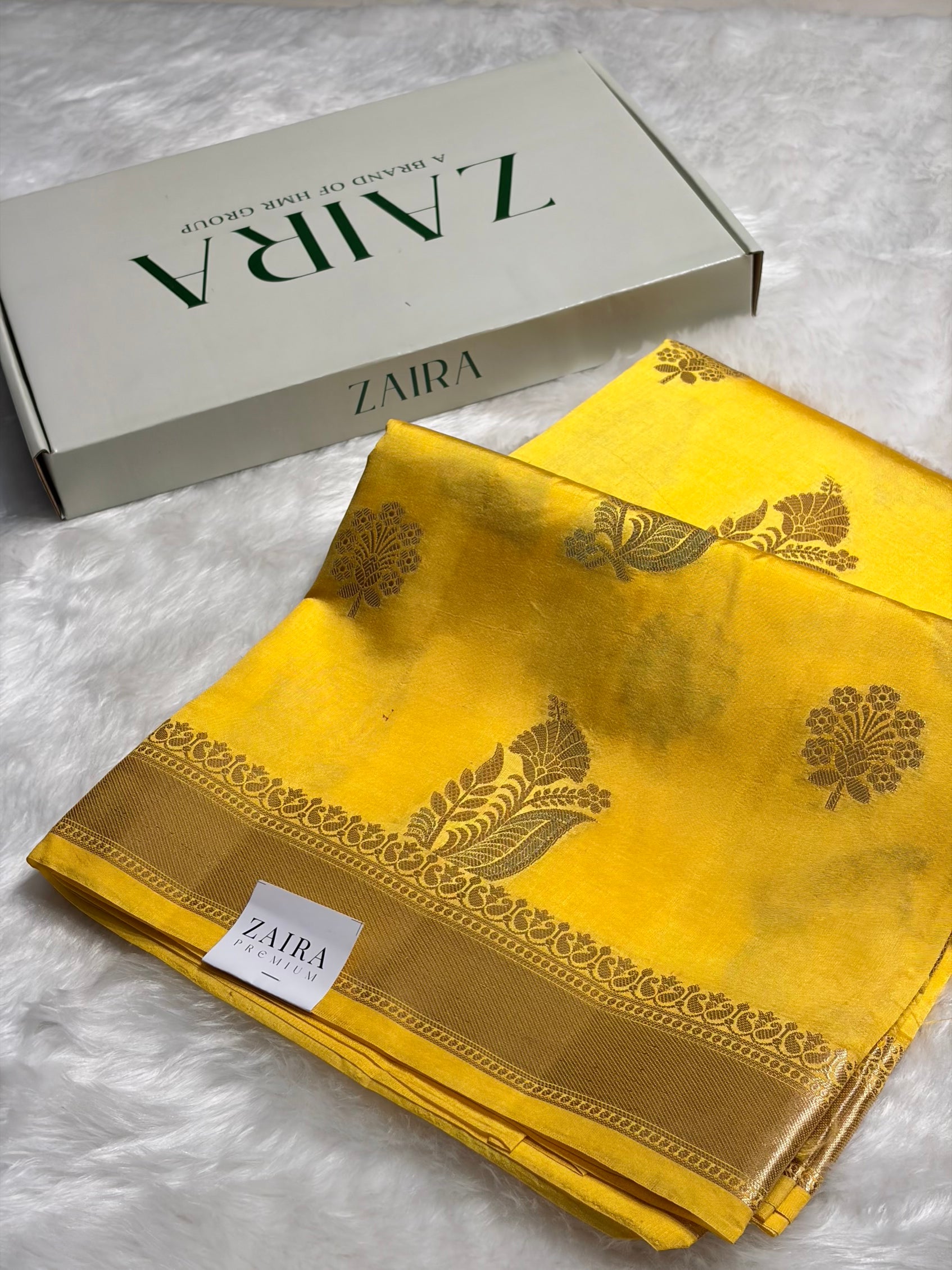 Yellow Shades Pure Caramel Mango Silk Saree CS-26