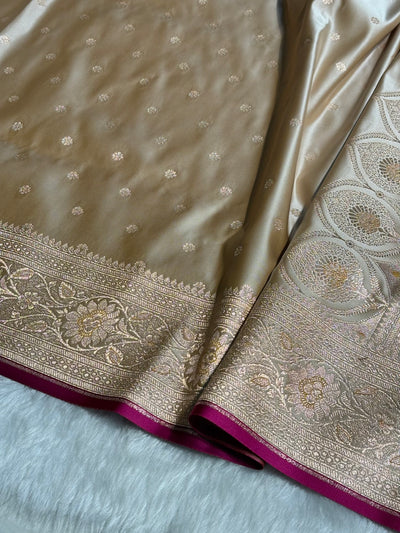 Tusser Booti Satin katan Silk Saree SK11