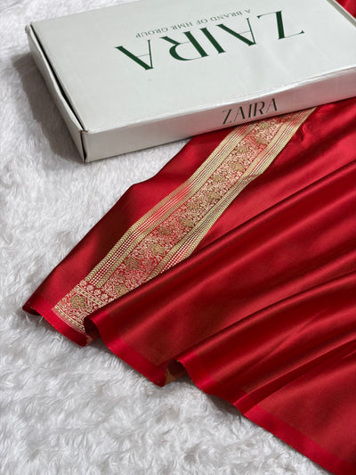 Maroon Jamawar Tanchoi Jaal Katan Silk Saree SKTM-23
