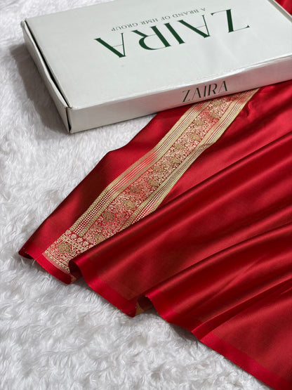 Maroon Jamawar Tanchoi Jaal Katan Silk Saree SKTM-23