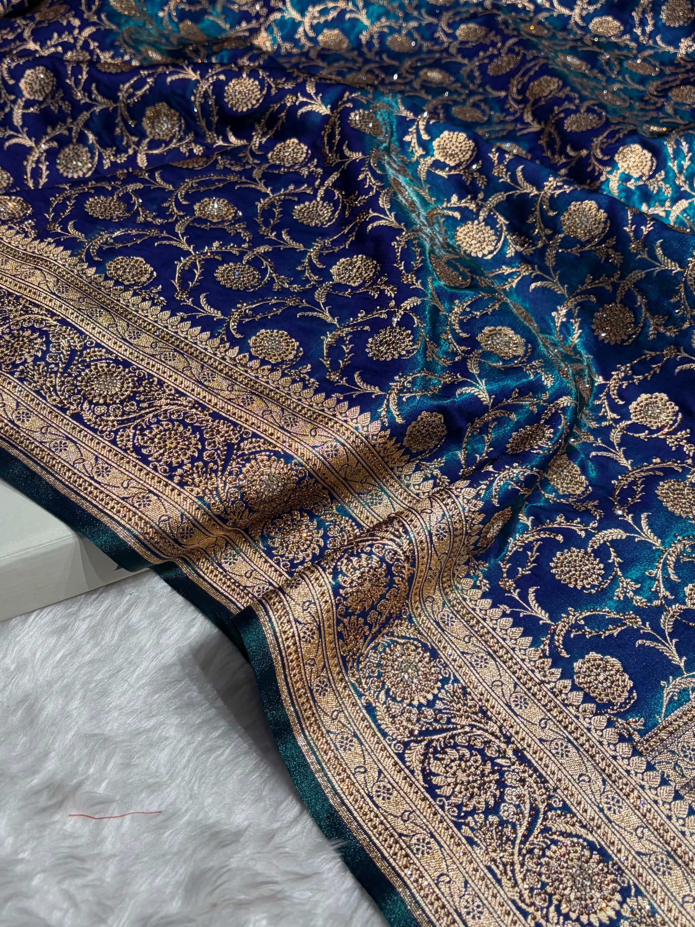 Banarasi Bridal Peacock Jaal with Swarovski Stone BSS13 (E)