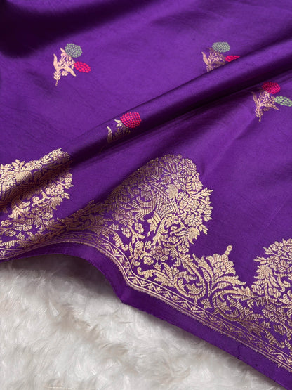 Purple Shades Minakari Handwoven Pure Raw Mango Silk RM-54