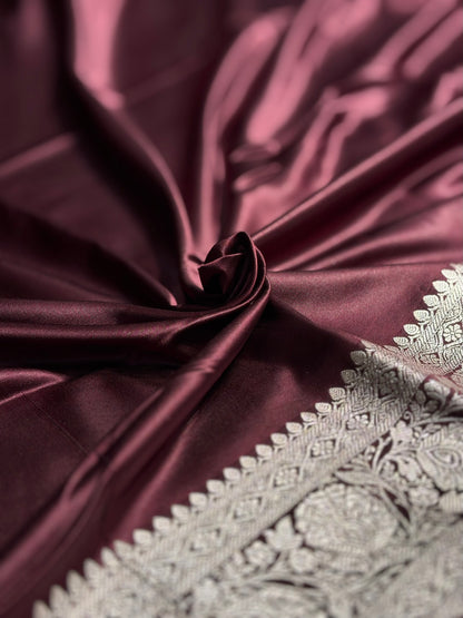 Garnet Shade Booti Mashru Silk Saree MS38