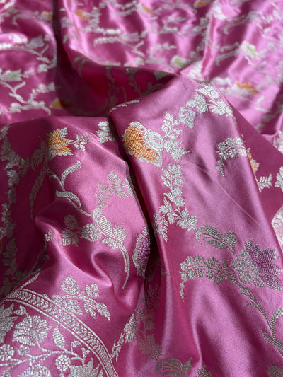 Pink Shades Minakari Jaal Mashru Silk Saree MCS48