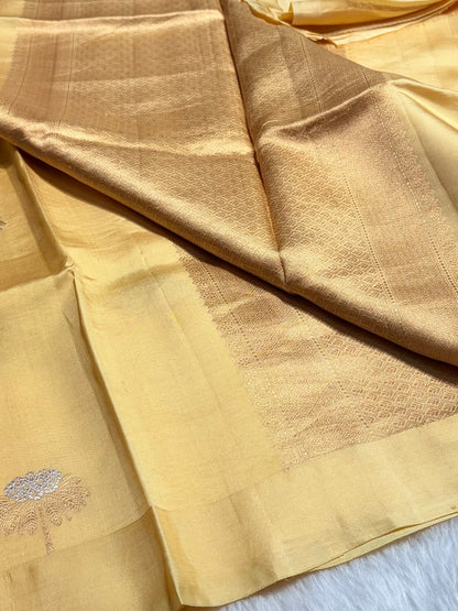 Lemon Shades Meena Boota Handwoven Raw Mango Silk RM-43