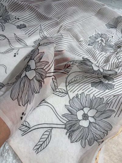 Beautiful Organza with Pastel Multicolor Florals POP15
