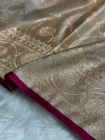 Tusser Banarasi Jaal Satin Katan Silk Saree SK06