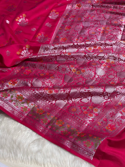 Minakari Pink Shades Pure Chiniya Silk CH-01