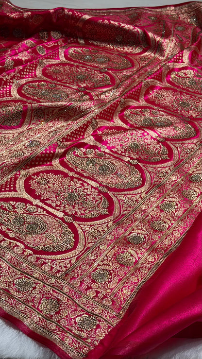 Rani Satin Silk Jaal with Swavroski Work BSS17