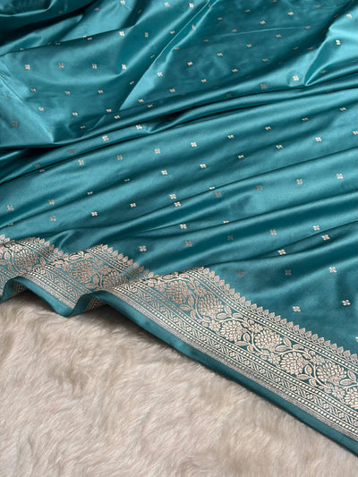Mint Shades Booti Mashru Silk Saree MCS70