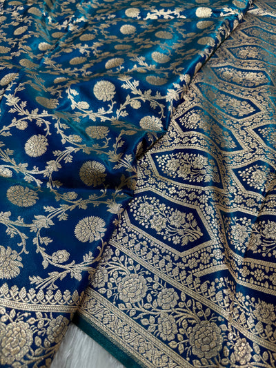 Light Weight Teal shades Satin Silk Saree SS15