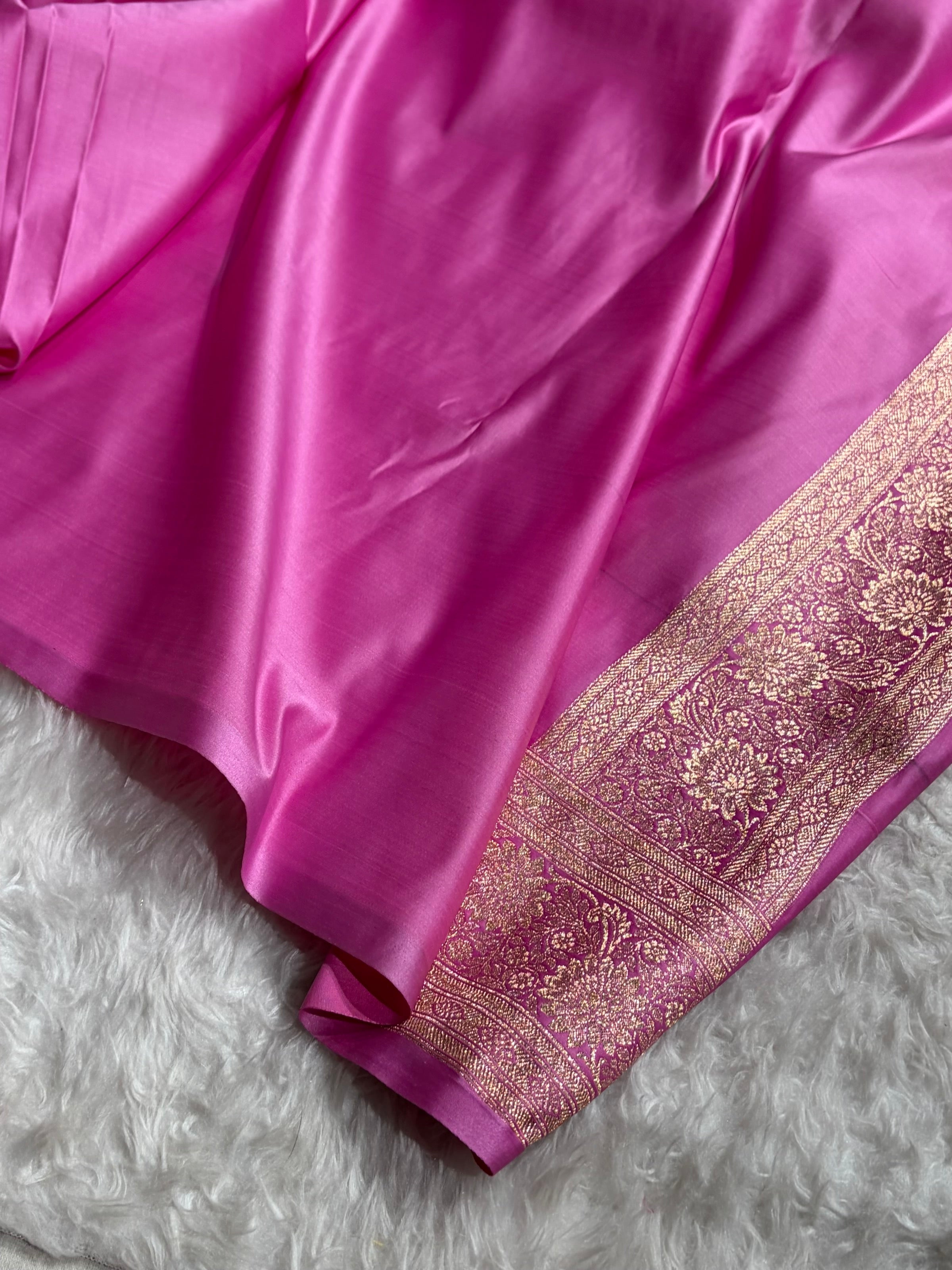 Turquoise with Lavender Booti Satin Katan Silk saree SK29
