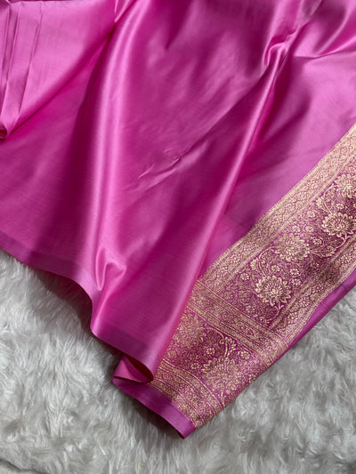 Turquoise with Lavender Booti Satin Katan Silk saree SK29