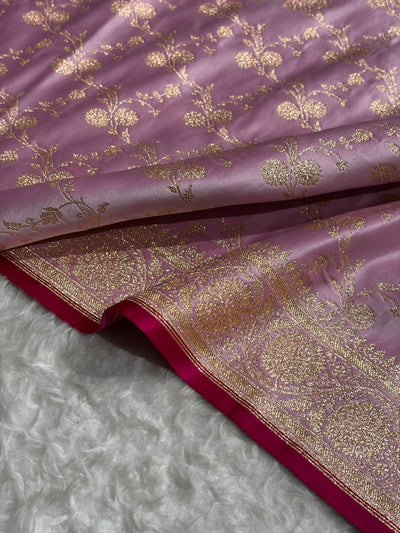 Bananas Lavender Cross Satin Katan Silk Saree SK17