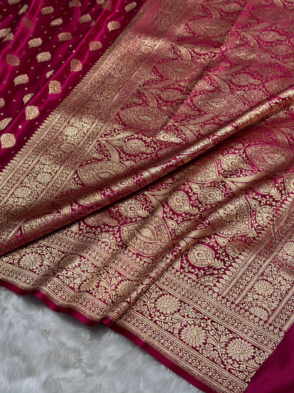 Cross Rani Unique Boota Pattern Satin Katan Silk Saree SK69