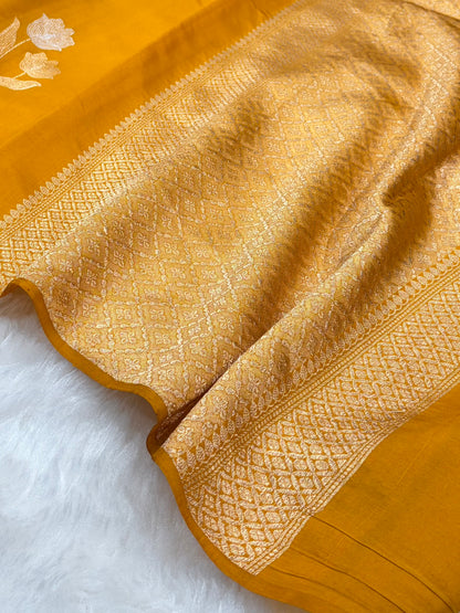 Mustard Shades Meena Boota Handwoven Paper Silk RM-35