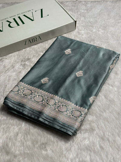 Turquoise Boota Mashru Silk Saree MCS25