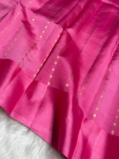 Baby Pink Shades Handwoven Pure Raw Mango Silk RM-60