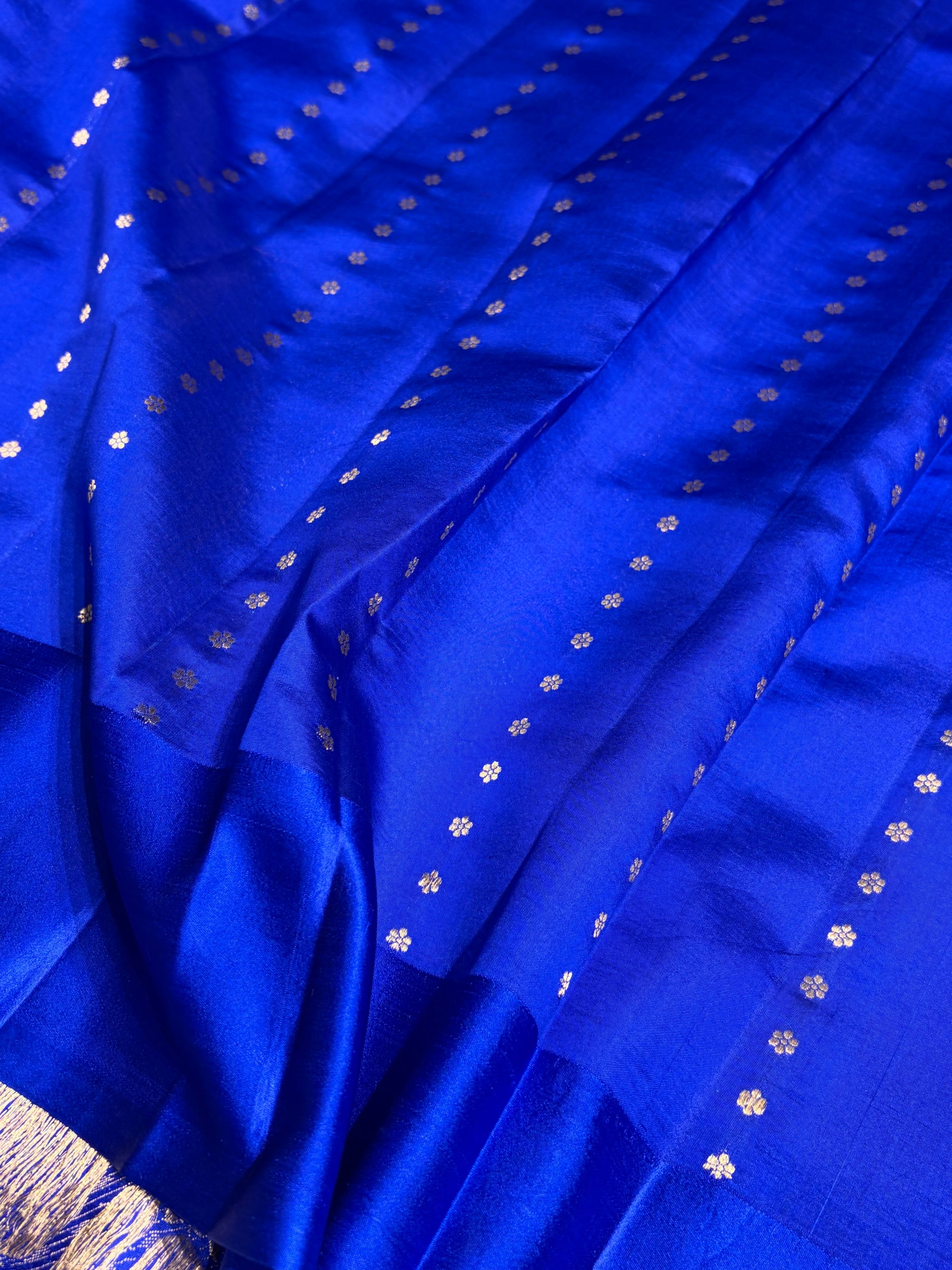 Royal Blue Shades Handwoven Pure Raw Mango Silk RM-63